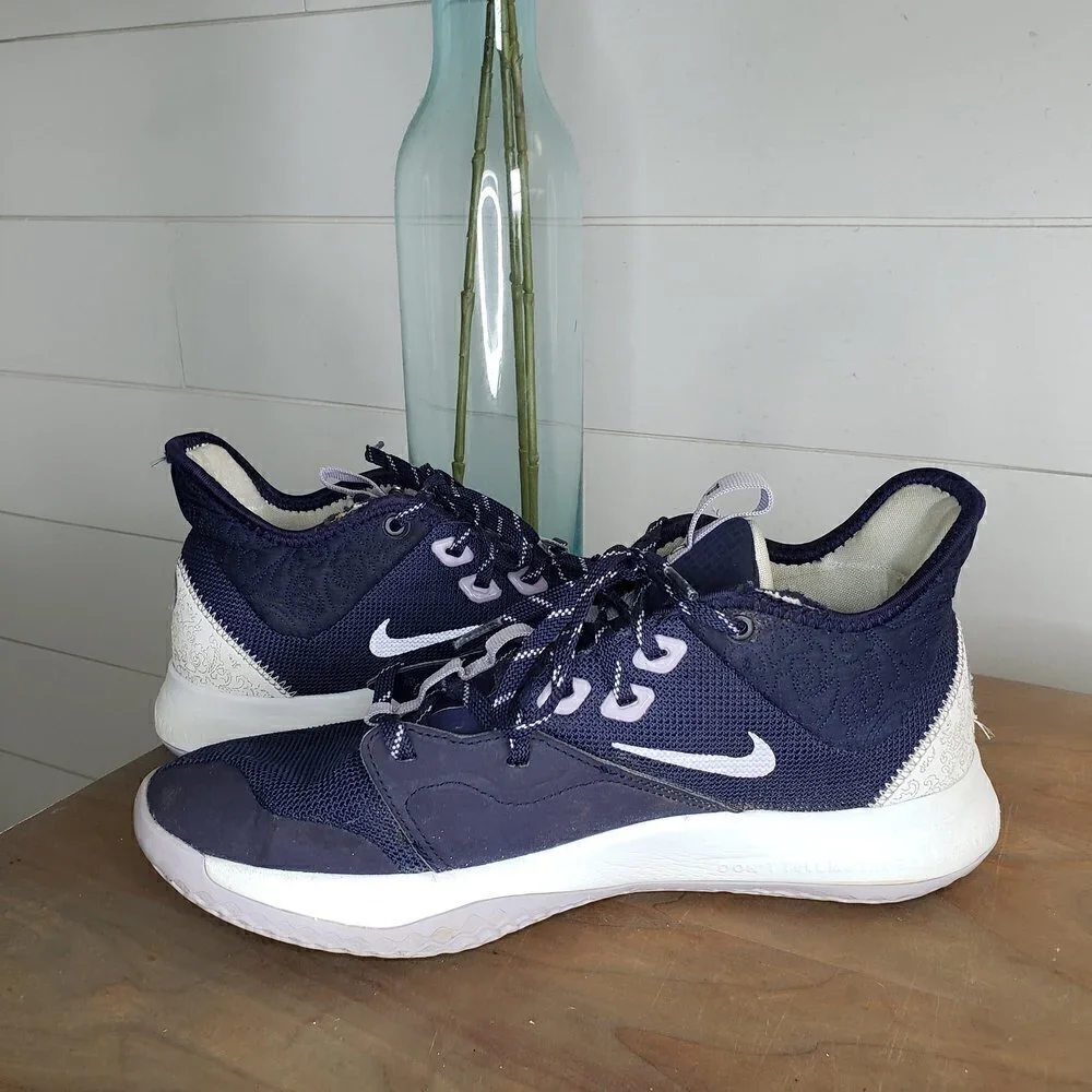 Nike Zoom PG 3 Navy White P. George 93552 Sneakers Size 8